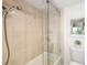 Contemporary bathroom includes a glass shower enclosure and a tiled shower at 1750 Benjamin Franklin Dr # 6B, Sarasota, FL 34236