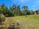 View of the home's expansive backyard surrounded by Florida nature at 27207 Treadmill Dr, Punta Gorda, FL 33955
