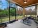 Screened patio area with outdoor seating and views of the backyard at 27207 Treadmill Dr, Punta Gorda, FL 33955
