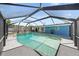 Backyard pool surrounded by a screened enclosure and a well-maintained concrete deck at 3041 Teal Ave, Sarasota, FL 34232