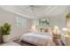 Serene bedroom with tray ceiling, plantation shutters, and sophisticated decor at 5242 Manorwood Dr Dr # 3A, Sarasota, FL 34235