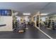 Well-equipped gym featuring weight machines, free weights, and mirrored walls for a complete fitness experience at 6033 34Th W St # 132, Bradenton, FL 34210