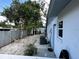 This backyard features plenty of space and a shed at 1010 Gun Club Rd, Sarasota, FL 34232
