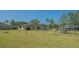 Expansive backyard with mature palm trees, play set and screened in lanai perfect for outdoor activities at 13625 3Rd Ne Ave, Bradenton, FL 34212