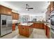 An expansive kitchen with stainless steel appliances and a large center island at 14104 E 22Nd Ter, Bradenton, FL 34212