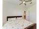 Comfortable bedroom with ceiling fan and closet at 15503 Sunny Day Dr, Bradenton, FL 34211