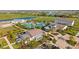 Aerial view of the community pool, amenity center and recreation area at 17620 Crescent Moon Loop, Bradenton, FL 34211
