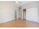 Neutral bedroom with closet and bathroom entrance, providing ample space and privacy at 2400 Stanford Ave, Bradenton, FL 34207