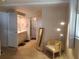 View of bathroom with a vanity and mirror, chair, and doorway to shower at 5536 Denmark Dr, Bradenton, FL 34207