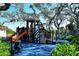 Playground with slides and various play equipment under mature shade trees at 600 Sutton Pl # B305, Longboat Key, FL 34228