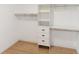 Organized walk-in closet with shelves, drawers, and hanging rods at 609 Glen Oak Rd, Venice, FL 34293