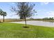 Beautiful backyard with waterfront views and palm trees at 256 Van Gogh Cv, Bradenton, FL 34212