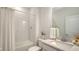 Clean bathroom featuring a shower-tub combination and a modern vanity at 2907 61St E Ter, Ellenton, FL 34222