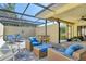 Covered lanai with stylish outdoor furniture, ideal for entertaining and enjoying the outdoors at 3647 Country Place Blvd, Sarasota, FL 34233