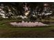 Scenic view of the pond reflecting the sky through the trees, highlighting the property's natural beauty and tranquility at 5023 Brickell Park Cv, Bradenton, FL 34211