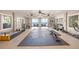 Home gym featuring exercise equipment and ocean views at 526 56Th St, Holmes Beach, FL 34217