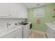 Well-lit laundry room featuring updated appliances, ample counter space, and stylish decor at 8067 Waterbend Trl, Sarasota, FL 34240