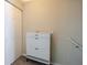 Convenient entryway features a shoe storage cabinet, optimizing space and organization for daily comings and goings at 850 S Tamiami Trl # 836, Sarasota, FL 34236