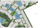 Community aerial showing lot locations, ponds, and green spaces in a well-planned neighborhood at 8561 Snowfall St, Sarasota, FL 34241