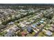 Expansive aerial view of a residential neighborhood with tree-lined streets and diverse housing options at 861 Nectar Rd, Venice, FL 34293