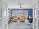 Inviting home office with ample natural light, blue walls, and comfortable seating at 861 Nectar Rd, Venice, FL 34293