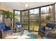 Inviting lanai featuring comfortable seating and a ceiling fan, perfect for relaxation at 175 Kings Hwy # 428 B8, Punta Gorda, FL 33983
