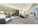 Open patio with tile flooring and comfortable seating facing the expansive backyard and greenery at 3522 Ferndell, Sarasota, FL 34235