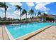 Inviting community pool surrounded by palm trees and lounge chairs on a sunny day, promising relaxation and recreation at 4131 Salernes Ave # 3051, Sarasota, FL 34233