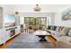 Bright living room featuring hardwood floors, comfortable seating, and a large window with natural light at 5014 Marshfield Rd # 30, Sarasota, FL 34235
