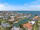 Extensive aerial view of waterfront community with numerous canals and private docks at 524 Schooner Ln, Longboat Key, FL 34228
