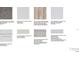 Sample board showcasing interior design selections for flooring, cabinets, countertops, and tile at 7009 Foxboro Way, Nokomis, FL 34275