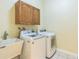 Laundry room with washer, dryer, wash sink, and overhead cabinet at 1330 16Th St, Sarasota, FL 34236