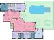 Detailed floor plan showcasing the layout of the house, including bedrooms, kitchen, living areas, and outdoor pool at 251 Dove Trl, Bradenton, FL 34212