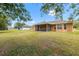Spacious backyard with a screened-in porch, ideal for outdoor entertaining and relaxation at 27255 Deep Creek Blvd, Punta Gorda, FL 33983