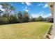 Spacious backyard with lush green grass, black fence, and natural landscaping offering privacy at 412 Daylily Blvd, Nokomis, FL 34275