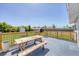 Spacious back deck with a picnic table, perfect for outdoor dining and entertaining at 5231 32Nd E St, Bradenton, FL 34203
