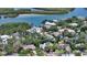 An aerial view of the property highlighting its location near the water at 5324 Siesta Ct, Sarasota, FL 34242