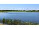 Picturesque view of a calm pond surrounded by lush greenery, creating a peaceful natural setting at 7803 Grand Estuary Trl # 205, Bradenton, FL 34212