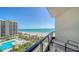 Condo balcony featuring beautiful beach and ocean views, along with pool and jacuzzi at 1241 Gulf Of Mexico Dr # 603, Longboat Key, FL 34228