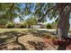 Charming single-story home with a spacious front yard and a two-car garage, enhanced by the shade of a large, mature tree at 2219 Lockwood Meadows Cir, Sarasota, FL 34234