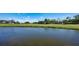 Scenic view of the pond surrounded by lush green grass, mature trees, and blue sky at 228 Saint James Park, Osprey, FL 34229