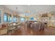 Eat-in kitchen features custom cabinets, a large island, and water views at 7342 Captain Kidd Ave, Sarasota, FL 34231
