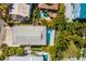 An elevated view of the property's lush landscaping and private pool at 811 Jacaranda Rd, Anna Maria, FL 34216