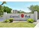Welcoming sign for Central Park community, surrounded by manicured landscaping at 835 S Osprey Ave # 310, Sarasota, FL 34236