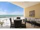 Balcony with outdoor seating and spectacular view of the beach at 915 Seaside Dr # 405 Weeks 22-23, Sarasota, FL 34242