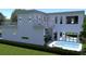 Rendering of modern home exterior with a pool and balcony at 1423 S Shade Ave, Sarasota, FL 34239