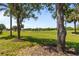 Picturesque view of the golf course with lush greenery and mature trees in the background at 1951 San Silvestro Dr, Venice, FL 34285
