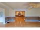 Bright living room features hardwood floors, neutral paint, and ceiling fan at 3004 Bay Shore Cir, Sarasota, FL 34234