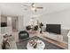Inviting living room featuring modern furnishings, a dining area, and a cozy atmosphere for relaxing and entertaining at 3671 Parkridge Cir # 8-201, Sarasota, FL 34243