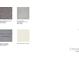 Samples of carpet, tile, cabinets, and quartz finishes in neutral tones at 5905 Biscotti St, Nokomis, FL 34275